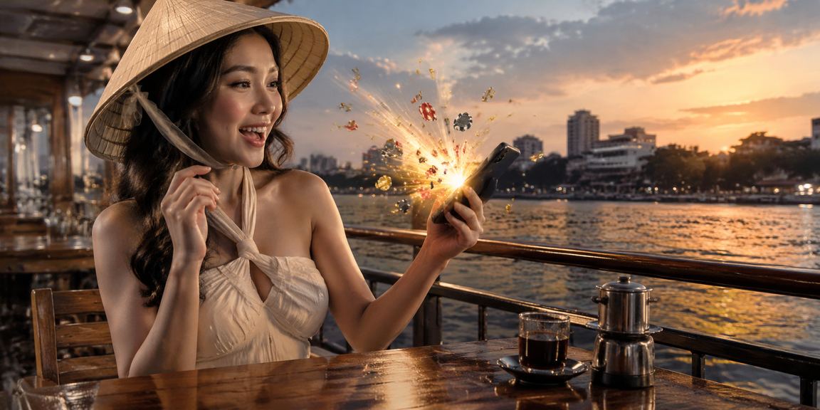 Người dùng Hà Nội chơi casino trực tuyến trên điện thoại với nón lá truyền thống